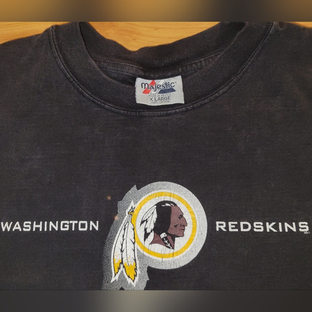 Vintage Washington Redskins NFL Majestic XL Extra Larg Heavyweight Black Tee